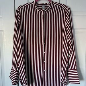 Burgundy stripe blouse